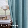 imageHVERSAILTEX White Sheer Linen Curtains for Living Room 84 inches Long Bedroom Curtains 2 Panel Sets Grommet Semi Sheer Elegant Soft Light Filter Window Treatments Curtain WhiteTurquoise