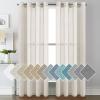 imageHVERSAILTEX White Sheer Linen Curtains for Living Room 84 inches Long Bedroom Curtains 2 Panel Sets Grommet Semi Sheer Elegant Soft Light Filter Window Treatments Curtain WhiteNatural