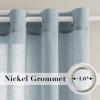 imageHVERSAILTEX White Sheer Linen Curtains for Living Room 84 inches Long Bedroom Curtains 2 Panel Sets Grommet Semi Sheer Elegant Soft Light Filter Window Treatments Curtain WhiteTeal