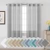 imageHVERSAILTEX White Sheer Linen Curtains for Living Room 84 inches Long Bedroom Curtains 2 Panel Sets Grommet Semi Sheer Elegant Soft Light Filter Window Treatments Curtain WhiteDove