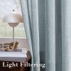 imageHVERSAILTEX White Sheer Linen Curtains for Living Room 84 inches Long Bedroom Curtains 2 Panel Sets Grommet Semi Sheer Elegant Soft Light Filter Window Treatments Curtain WhiteTeal