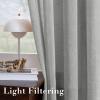 imageHVERSAILTEX White Sheer Linen Curtains for Living Room 84 inches Long Bedroom Curtains 2 Panel Sets Grommet Semi Sheer Elegant Soft Light Filter Window Treatments Curtain WhiteGrey
