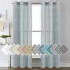 imageHVERSAILTEX White Sheer Linen Curtains for Living Room 84 inches Long Bedroom Curtains 2 Panel Sets Grommet Semi Sheer Elegant Soft Light Filter Window Treatments Curtain WhiteTeal