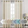imageHVERSAILTEX White Sheer Linen Curtains for Living Room 84 inches Long Bedroom Curtains 2 Panel Sets Grommet Semi Sheer Elegant Soft Light Filter Window Treatments Curtain WhiteButter