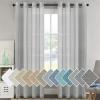 imageHVERSAILTEX White Sheer Linen Curtains for Living Room 84 inches Long Bedroom Curtains 2 Panel Sets Grommet Semi Sheer Elegant Soft Light Filter Window Treatments Curtain WhiteGrey
