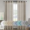 imageHVERSAILTEX White Sheer Linen Curtains for Living Room 84 inches Long Bedroom Curtains 2 Panel Sets Grommet Semi Sheer Elegant Soft Light Filter Window Treatments Curtain WhiteTaupe