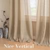 imageHVERSAILTEX White Sheer Linen Curtains for Living Room 84 inches Long Bedroom Curtains 2 Panel Sets Grommet Semi Sheer Elegant Soft Light Filter Window Treatments Curtain WhiteTaffy