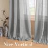imageHVERSAILTEX White Sheer Linen Curtains for Living Room 84 inches Long Bedroom Curtains 2 Panel Sets Grommet Semi Sheer Elegant Soft Light Filter Window Treatments Curtain WhiteGrey