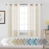 imageHVERSAILTEX White Sheer Linen Curtains for Living Room 84 inches Long Bedroom Curtains 2 Panel Sets Grommet Semi Sheer Elegant Soft Light Filter Window Treatments Curtain WhiteIvory