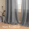 imageHVERSAILTEX White Sheer Linen Curtains for Living Room 84 inches Long Bedroom Curtains 2 Panel Sets Grommet Semi Sheer Elegant Soft Light Filter Window Treatments Curtain WhiteCharcoal Grey