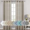 imageHVERSAILTEX White Sheer Linen Curtains for Living Room 84 inches Long Bedroom Curtains 2 Panel Sets Grommet Semi Sheer Elegant Soft Light Filter Window Treatments Curtain WhiteTaupe