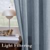 imageHVERSAILTEX White Sheer Linen Curtains for Living Room 84 inches Long Bedroom Curtains 2 Panel Sets Grommet Semi Sheer Elegant Soft Light Filter Window Treatments Curtain WhiteDenim
