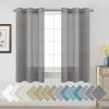 imageHVERSAILTEX White Sheer Linen Curtains for Living Room 84 inches Long Bedroom Curtains 2 Panel Sets Grommet Semi Sheer Elegant Soft Light Filter Window Treatments Curtain WhiteCharcoal Grey