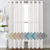 imageHVERSAILTEX White Sheer Linen Curtains for Living Room 84 inches Long Bedroom Curtains 2 Panel Sets Grommet Semi Sheer Elegant Soft Light Filter Window Treatments Curtain WhiteWhite