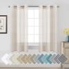 imageHVERSAILTEX White Sheer Linen Curtains for Living Room 84 inches Long Bedroom Curtains 2 Panel Sets Grommet Semi Sheer Elegant Soft Light Filter Window Treatments Curtain WhiteNatural