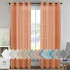 imageHVERSAILTEX White Sheer Linen Curtains for Living Room 84 inches Long Bedroom Curtains 2 Panel Sets Grommet Semi Sheer Elegant Soft Light Filter Window Treatments Curtain WhiteOrange