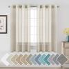 imageHVERSAILTEX White Sheer Linen Curtains for Living Room 84 inches Long Bedroom Curtains 2 Panel Sets Grommet Semi Sheer Elegant Soft Light Filter Window Treatments Curtain WhiteNatural