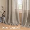 imageHVERSAILTEX White Sheer Linen Curtains for Living Room 84 inches Long Bedroom Curtains 2 Panel Sets Grommet Semi Sheer Elegant Soft Light Filter Window Treatments Curtain WhiteTaupe
