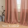 imageHVERSAILTEX White Sheer Linen Curtains for Living Room 84 inches Long Bedroom Curtains 2 Panel Sets Grommet Semi Sheer Elegant Soft Light Filter Window Treatments Curtain WhiteTerracotta