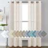 imageHVERSAILTEX White Sheer Linen Curtains for Living Room 84 inches Long Bedroom Curtains 2 Panel Sets Grommet Semi Sheer Elegant Soft Light Filter Window Treatments Curtain WhiteIvory