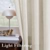 imageHVERSAILTEX White Sheer Linen Curtains for Living Room 84 inches Long Bedroom Curtains 2 Panel Sets Grommet Semi Sheer Elegant Soft Light Filter Window Treatments Curtain WhiteNatural