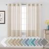 imageHVERSAILTEX White Sheer Linen Curtains for Living Room 84 inches Long Bedroom Curtains 2 Panel Sets Grommet Semi Sheer Elegant Soft Light Filter Window Treatments Curtain WhiteLinen