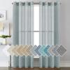 imageHVERSAILTEX White Sheer Linen Curtains for Living Room 84 inches Long Bedroom Curtains 2 Panel Sets Grommet Semi Sheer Elegant Soft Light Filter Window Treatments Curtain WhiteTeal