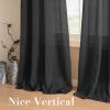 imageHVERSAILTEX White Sheer Linen Curtains for Living Room 84 inches Long Bedroom Curtains 2 Panel Sets Grommet Semi Sheer Elegant Soft Light Filter Window Treatments Curtain WhiteBlack