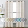 imageHVERSAILTEX White Sheer Linen Curtains for Living Room 84 inches Long Bedroom Curtains 2 Panel Sets Grommet Semi Sheer Elegant Soft Light Filter Window Treatments Curtain WhiteNatural