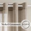 imageHVERSAILTEX White Sheer Linen Curtains for Living Room 84 inches Long Bedroom Curtains 2 Panel Sets Grommet Semi Sheer Elegant Soft Light Filter Window Treatments Curtain WhiteTaupe
