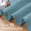 imageHVERSAILTEX White Sheer Linen Curtains for Living Room 84 inches Long Bedroom Curtains 2 Panel Sets Grommet Semi Sheer Elegant Soft Light Filter Window Treatments Curtain WhiteTurquoise
