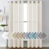imageHVERSAILTEX White Sheer Linen Curtains for Living Room 84 inches Long Bedroom Curtains 2 Panel Sets Grommet Semi Sheer Elegant Soft Light Filter Window Treatments Curtain WhiteIvory