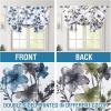 imageHVersailtex Reversible Tie Up Curtains Cattleya Floral Printed Rod Pocket Panel for Small Window  Reversible in BlueYellow  42quot Wide by 45quot LongReversible in BlueOlive