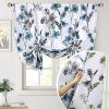 imageHVersailtex Reversible Tie Up Curtains Cattleya Floral Printed Rod Pocket Panel for Small Window  Reversible in BlueYellow  42quot Wide by 45quot LongReversible in BlueOlive