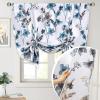 imageHVersailtex Reversible Tie Up Curtains Cattleya Floral Printed Rod Pocket Panel for Small Window  Reversible in BlueYellow  42quot Wide by 45quot LongReversible in BlueTaupe
