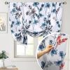 imageHVersailtex Reversible Tie Up Curtains Cattleya Floral Printed Rod Pocket Panel for Small Window  Reversible in BlueYellow  42quot Wide by 45quot LongReversible in BlueCoral