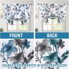 imageHVersailtex Reversible Tie Up Curtains Cattleya Floral Printed Rod Pocket Panel for Small Window  Reversible in BlueYellow  42quot Wide by 45quot LongReversible in BlueTeal