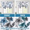 imageHVersailtex Reversible Tie Up Curtains Cattleya Floral Printed Rod Pocket Panel for Small Window  Reversible in BlueYellow  42quot Wide by 45quot LongReversible in BlueTeal