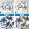 imageHVersailtex Reversible Tie Up Curtains Cattleya Floral Printed Rod Pocket Panel for Small Window  Reversible in BlueYellow  42quot Wide by 45quot LongReversible in BlueOlive