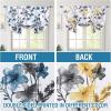 imageHVersailtex Reversible Tie Up Curtains Cattleya Floral Printed Rod Pocket Panel for Small Window  Reversible in BlueYellow  42quot Wide by 45quot LongReversible in BlueYellow
