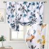 imageHVersailtex Reversible Tie Up Curtains Cattleya Floral Printed Rod Pocket Panel for Small Window  Reversible in BlueYellow  42quot Wide by 45quot LongReversible in BlueYellow