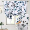 imageHVersailtex Reversible Tie Up Curtains Cattleya Floral Printed Rod Pocket Panel for Small Window  Reversible in BlueYellow  42quot Wide by 45quot LongReversible in BlueTeal