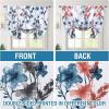 imageHVersailtex Reversible Tie Up Curtains Cattleya Floral Printed Rod Pocket Panel for Small Window  Reversible in BlueYellow  42quot Wide by 45quot LongReversible in BlueCoral
