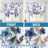 imageHVersailtex Reversible Tie Up Curtains Cattleya Floral Printed Rod Pocket Panel for Small Window  Reversible in BlueYellow  42quot Wide by 45quot LongReversible in BlueNavy