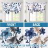 imageHVersailtex Reversible Tie Up Curtains Cattleya Floral Printed Rod Pocket Panel for Small Window  Reversible in BlueYellow  42quot Wide by 45quot LongReversible in BlueNavy