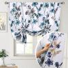 imageHVersailtex Reversible Tie Up Curtains Cattleya Floral Printed Rod Pocket Panel for Small Window  Reversible in BlueYellow  42quot Wide by 45quot LongReversible in BlueNavy