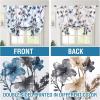 imageHVersailtex Reversible Tie Up Curtains Cattleya Floral Printed Rod Pocket Panel for Small Window  Reversible in BlueYellow  42quot Wide by 45quot LongReversible in BlueTaupe