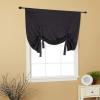 imageHVersailtex Thermal Insulated Blackout Tie Up Curtains Adjustable Window Shades for Living Room Rod Pocket 2Pack 42 x 63 Inch Long  Solid in Dove GrayJet Black