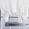 imageHVersailtex Thermal Insulated Blackout Tie Up Curtains Adjustable Window Shades for Living Room Rod Pocket 2Pack 42 x 63 Inch Long  Solid in Dove GrayPure White