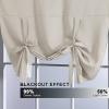 imageHVersailtex Thermal Insulated Blackout Tie Up Curtains Adjustable Window Shades for Living Room Rod Pocket 2Pack 42 x 63 Inch Long  Solid in Dove GrayIvoryCream